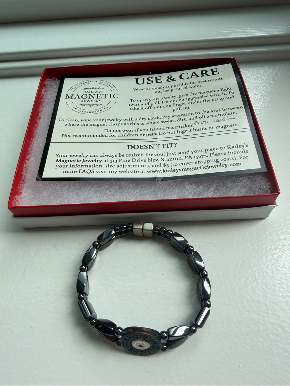 Men’s Kailey's Magnetic Hematite Black Bead Bracelet - helps take pain away